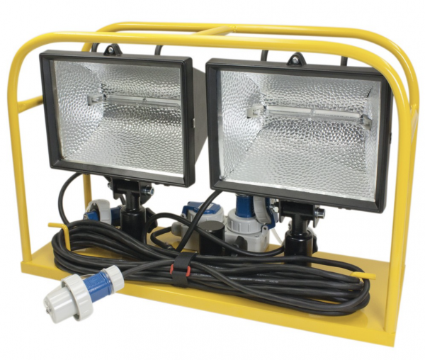 2x 1000W Scheinwerfercontainer-Set Flutlichtstrahler Feuerwehr Scheinwerfer DIN
